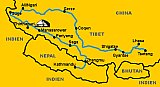 Reiseroute Tibet-Reise 1998 - Tibet Blog