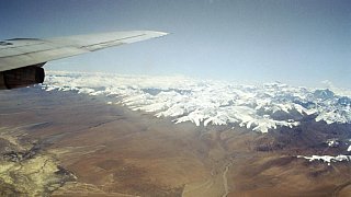 1992 - Kurz vor der Landung in Tibet - Zentral-Tibet: Landschaft