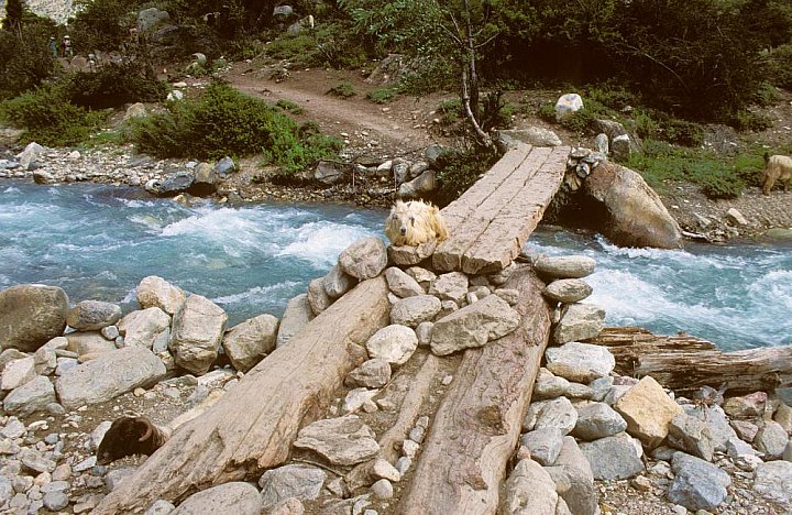 1998 - Br&uuml;cke &uuml;ber den Fluss - West-Nepal: Landschaft