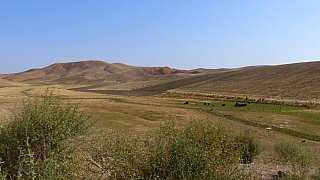 Fruchtbare Landschaft auf der Strecke von Marageh nach Qazvin - Nord-Iran: Landschaft