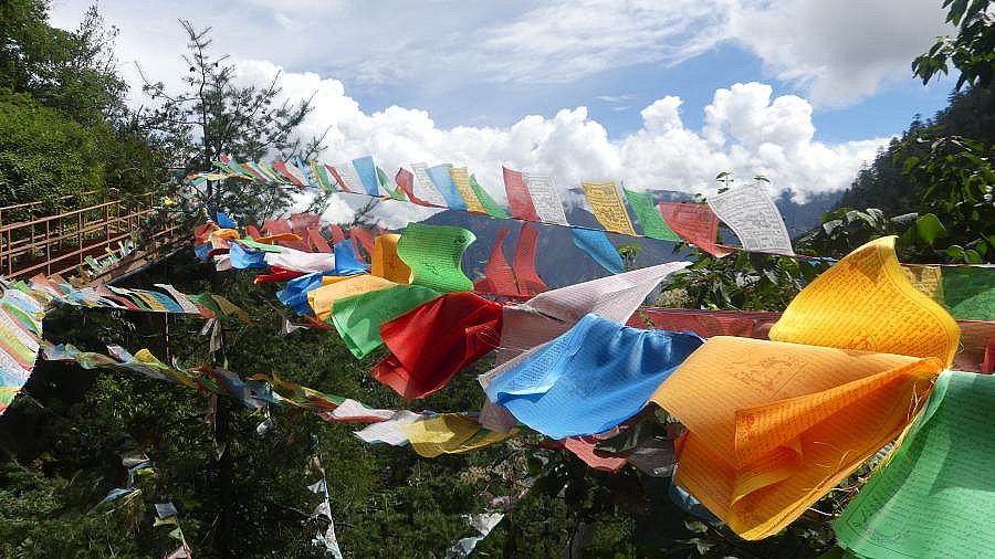 Abenteuerliche Stege zum Mingyong Gletscher - S&uuml;d-Ost-Tibet: Landschaft