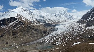 Durung Drung Gletscher vor bis zu 6000 m hoch aufragenden Eisriesen - Zanskar: Landschaft