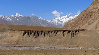Zanskar-Fluss vor schneebedeckten Bergen - Zanskar: Landschaft