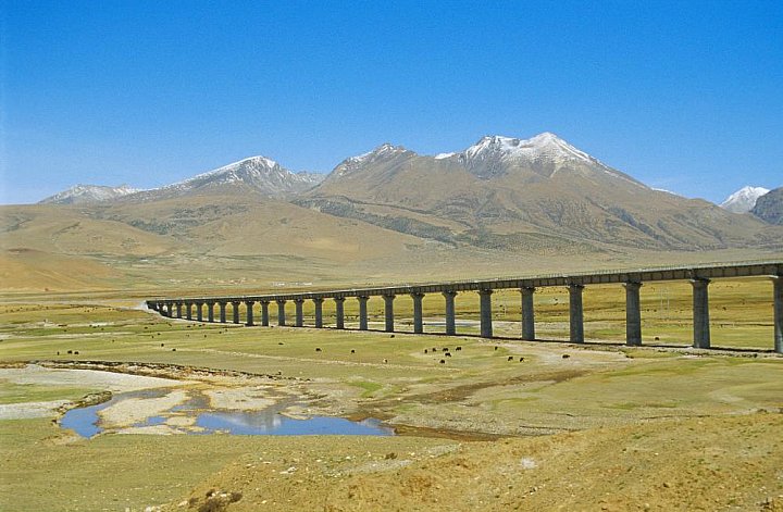 2006 - Trasse der Tibet-Bahn - Zentral-Tibet: Landschaft