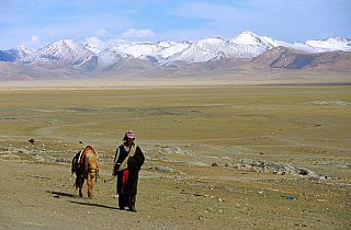 2006 - Tibeter mit seinem Pony - Zentral-Tibet: Landschaft