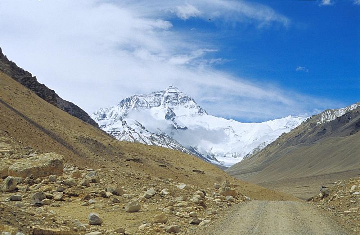 2006 - Erster Blick auf den Mt. Everest - Zentral-Tibet: Landschaft