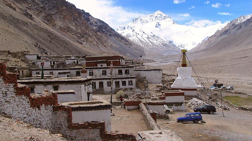 Blick auf den Mt. Everest von Rongbuk - Zentral-Tibet: Landschaft