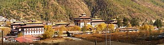 Blick von oben auf den Thimphu Dzong - Thimphu-Punakha: Sehensw&uuml;rdigkeiten