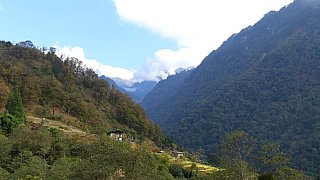 Geh&ouml;ft zwischen Punakha nach Ghasa - Thimphu-Punakha: Landschaft