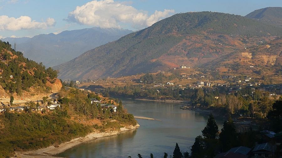 Punakha Chhu Flu&szlig; - Thimphu-Punakha: Landschaft