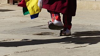 Typische Filzstifel in Bhutan - Zentral-Bhutan: Land und Leute