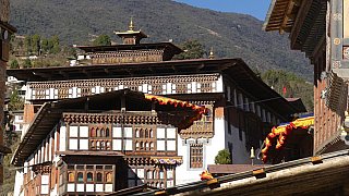 Prunkvolles Geb&auml;ude im Trongsa Dzong - Zentral-Bhutan: Sehensw&uuml;rdigkeiten