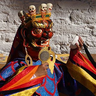 Buddhistische Maske - Ost-Bhutan: Lhuentse Klosterfest