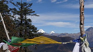 Blick vom Pass Sage La auf den Jomolhari - Paro - Haa: Sage La Trekking