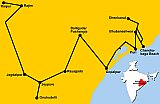 Reiseroute in Indien in Odisha und Chhattisgarh - IND-Blog-Bilder