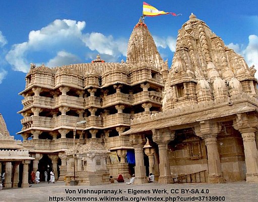 Dvaraka-Tempel in Dwarka - Gujarat - Sehensw&uuml;rdigkeiten