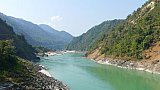 Brahmaputra zwischen Pasighat und Along - Indien-Nordosten-Landschaft
