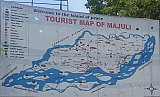&Uuml;bersichtskarte von Majuli Island - Indien-Nordosten-Landschaft