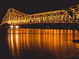 Howrah-Br&uuml;cke in Calcutta am Abend - West-Bengalen: Sehensw&uuml;rdigkeiten