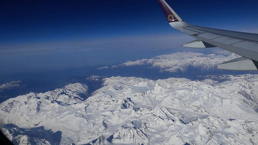 Flug von Delhi nach Leh - Ladakh: Landschaft