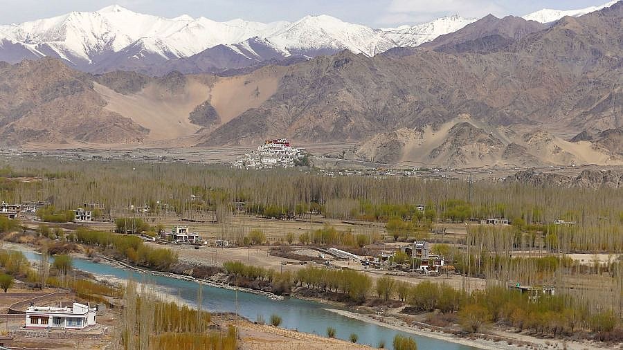 Blick vom Stakna Kloster &uuml;ber das Indus-Tal - Ladakh: Landschaft