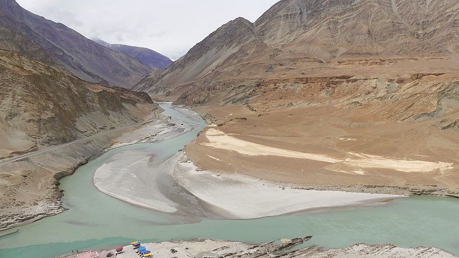 M&uuml;ndung des Zanskar-Flusses in den Indus - Ladakh: Landschaft