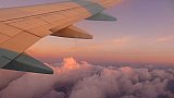Sonnenuntergang w&auml;hrend des Fluges - Kambodscha-Blog