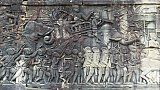 Steinrelief mit Kampfszene - Kambodscha - Sehensw&uuml;rdigkeiten