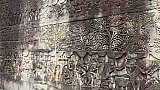Steinreliefs des Bayon Tempels in Angkor Thom - Kambodscha - Sehensw&uuml;rdigkeiten