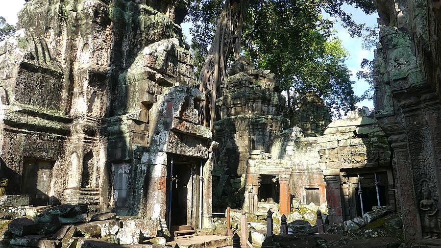 Innenhof in der Ta Prohm-Tempelanlage - Kambodscha - Sehensw&uuml;rdigkeiten