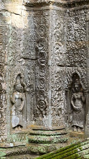 Steinreliefs im Ta Prohm-Tempel - Kambodscha - Sehensw&uuml;rdigkeiten