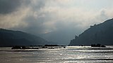 Sonnenstrahlen &uuml;ber dem Mekong - Laos - Landschaft