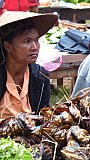 Getrocknetes Fleisch auf dem Morgenmarkt - Laos - Land und Leute