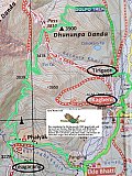 Karte rund um Kagbeni - Nepal-Blog