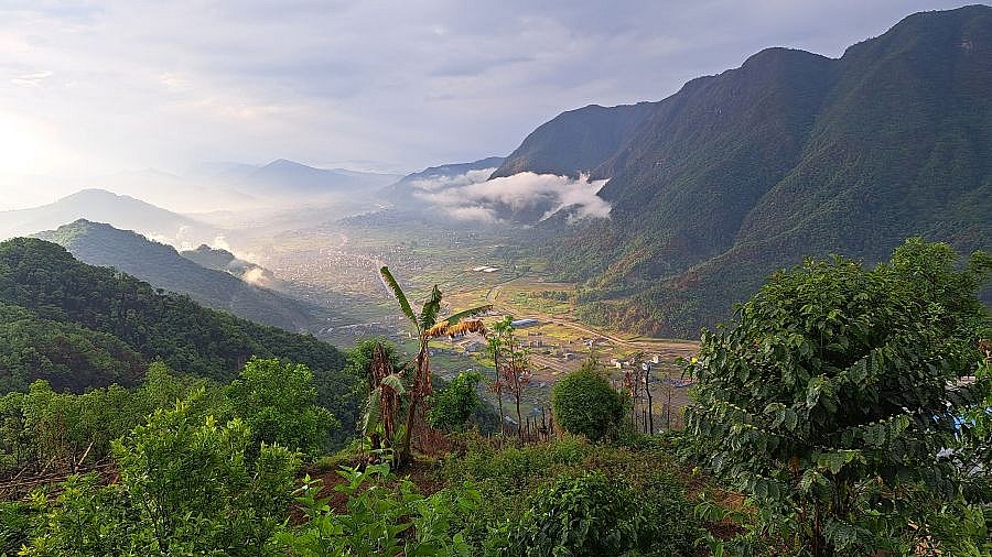 Blick auf Pokhara von Astam - Pokhara und Annapurna - Landschaft