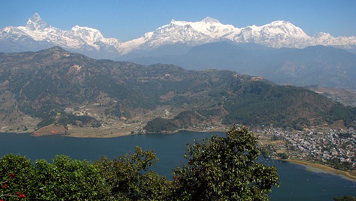 Himalaya-Panorama mit Pokhara und Phewa See - Nepal Himalaya-Panoramen