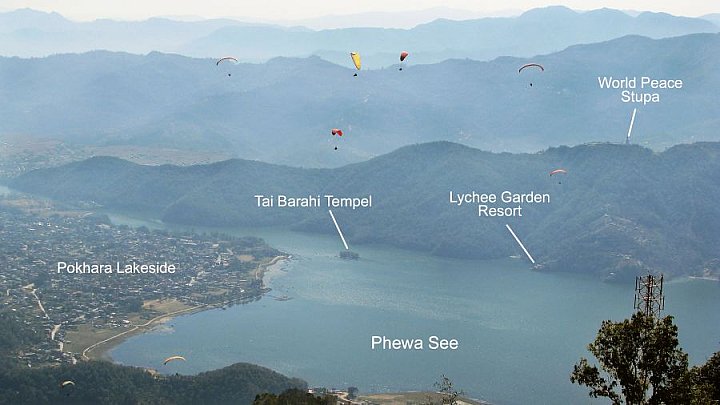 &Uuml;berblick &uuml;ber Pokhara und Umgebung - Pokhara und Annapurna - Landschaft