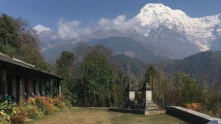Ausblick von der Himalaya Lodge in Gandruk - Pokhara & Annapurna - Schlafen & Essen