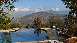 Annapurna vom Tiger Mountain Pokhara Resort - Pokhara & Annapurna - Schlafen & Essen