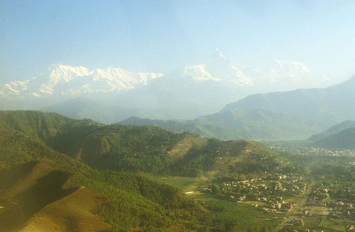 Ausblick auf dem Flug von Pokhara nach Jomosom - Nepal - Mustang - verbotenes K&ouml;nigreich 1993 & 97