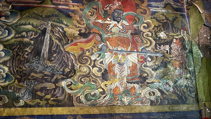 Wandmalereien im Lupra B&ouml;n-Kloster - Nepal - Mustang 2024 - Land und Leute