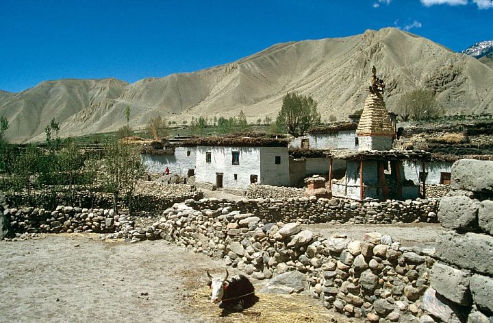 Ch&ouml;rten im Dorf - Nepal - Mustang - verbotenes K&ouml;nigreich 1993 & 97
