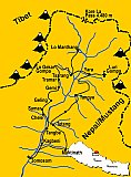 Nepal - Mustang Trekking-Karte mit Route - Nepal-Blog