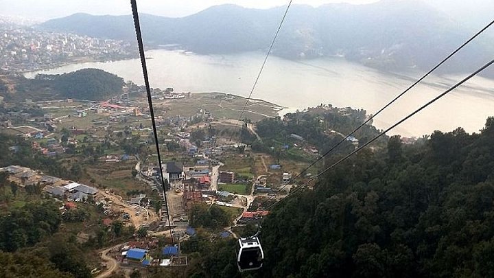 Cable Car von Pokhara nach Sarangkot - Nepal Himalaya-Panoramen
