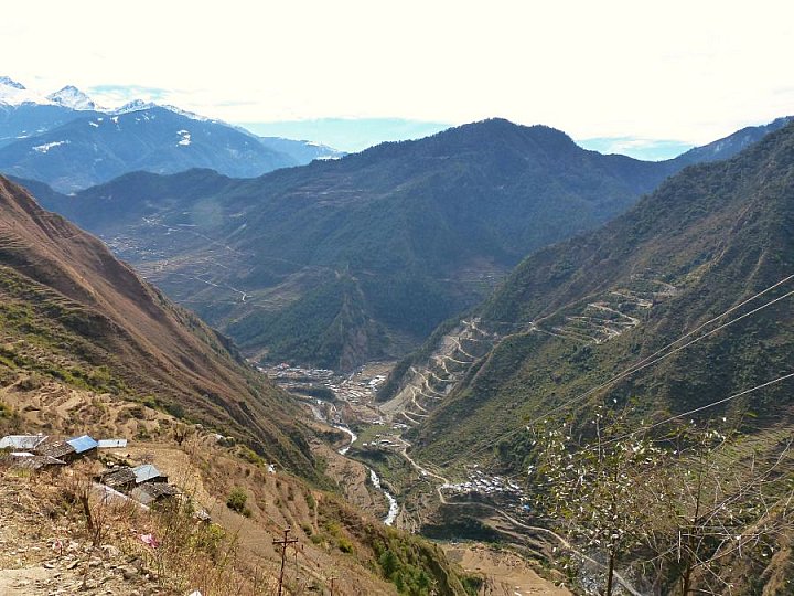 2014 - Blick auf das Chimili-Tal mit Langtang-Bergen - Helambu-Langtang: Landschaft