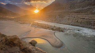 Sonnenuntergang &uuml;ber dem Indus-Tal - Nord-Pakistan: Landschaft