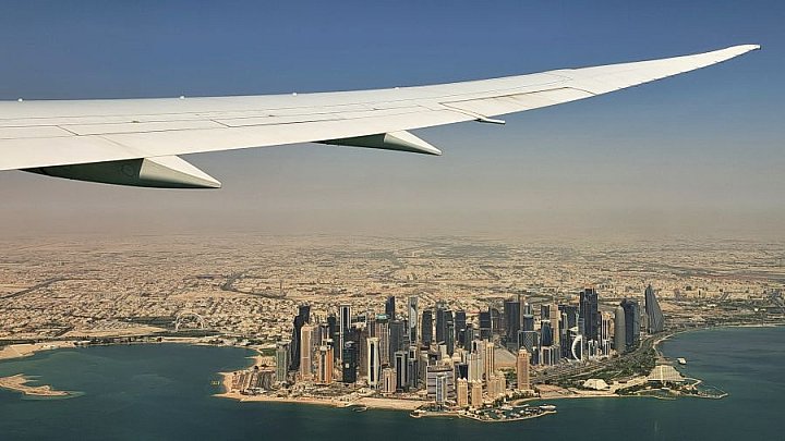 Landeanflug in Doha - Nepal-Blog