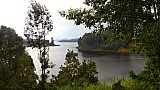 Blick &uuml;ber den Lake Bunyonyi vom G-Dome - Uganda - Schlafen und Essen