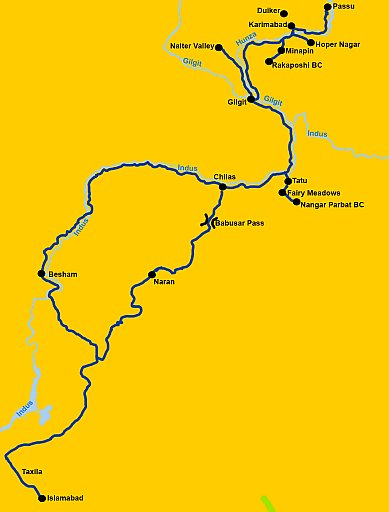 Route auf dem Karakorum Highway - Pakistan-Blog