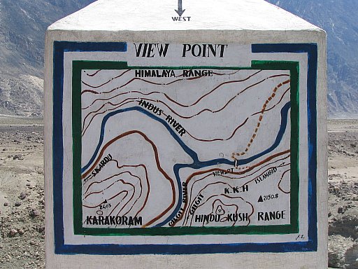Hinweistafel zum Aussichtspunkt - Nord-Pakistan: Landschaft